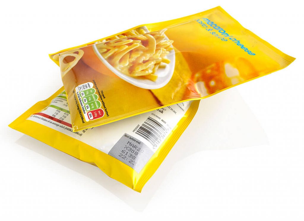 黄色食品袋上的条码