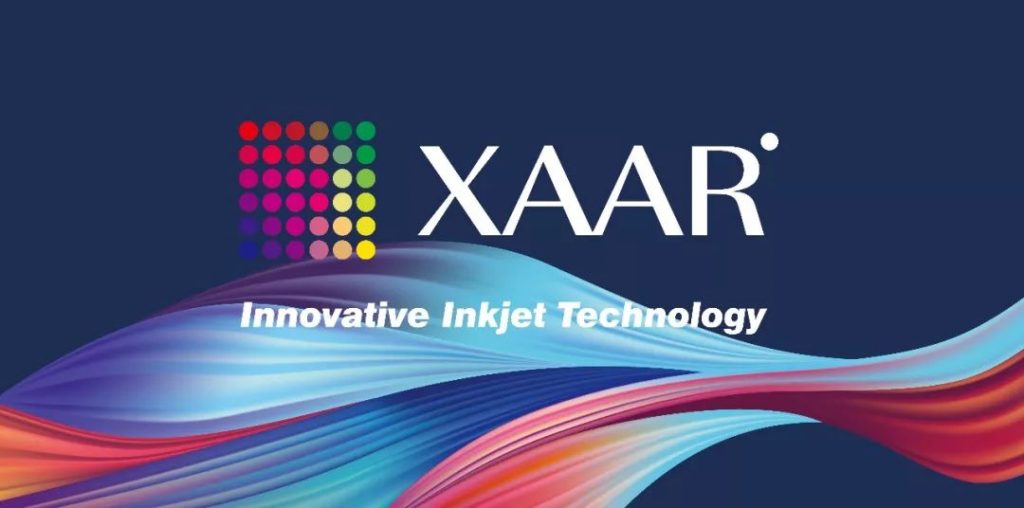 XAAR Innovative Inkjet Technology象征与彩色波纹